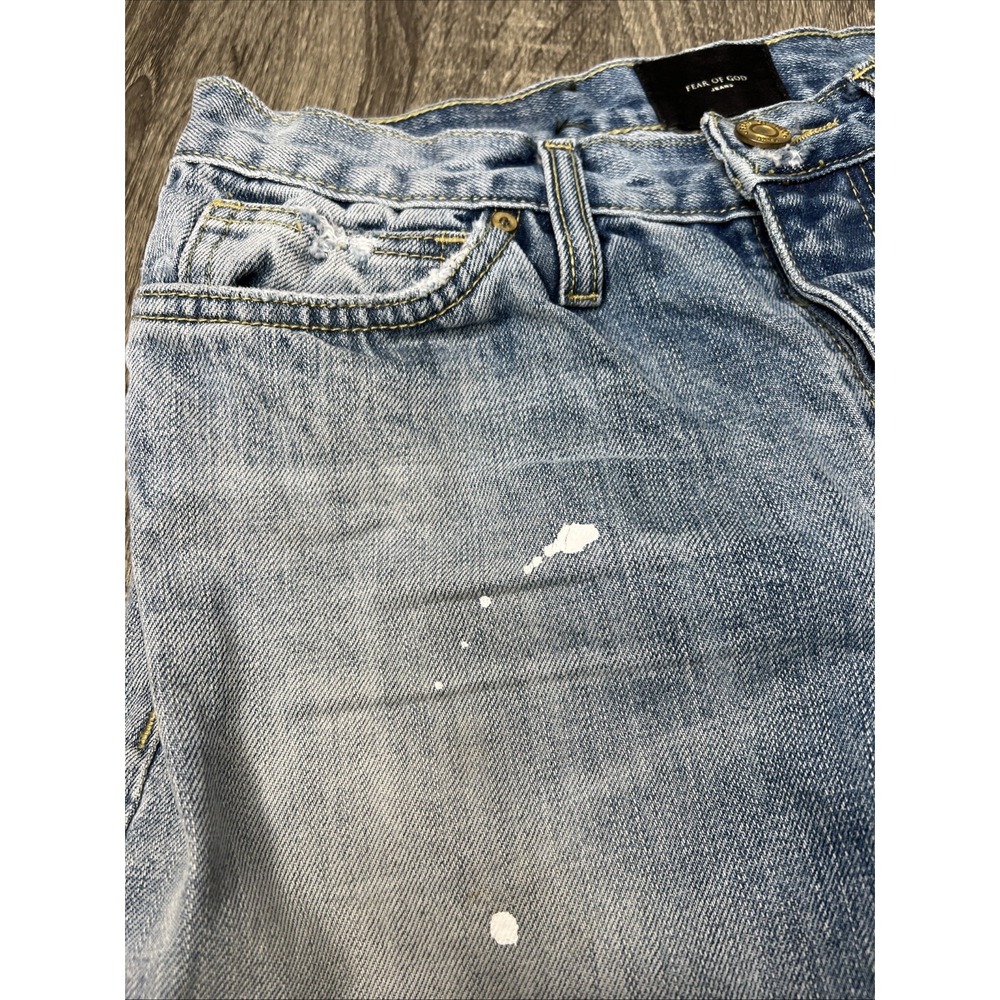 Fear Of God Fifth Collection Selvedge Painters Paint Splatter Jeans Sz 29 - Picture 9 of 16